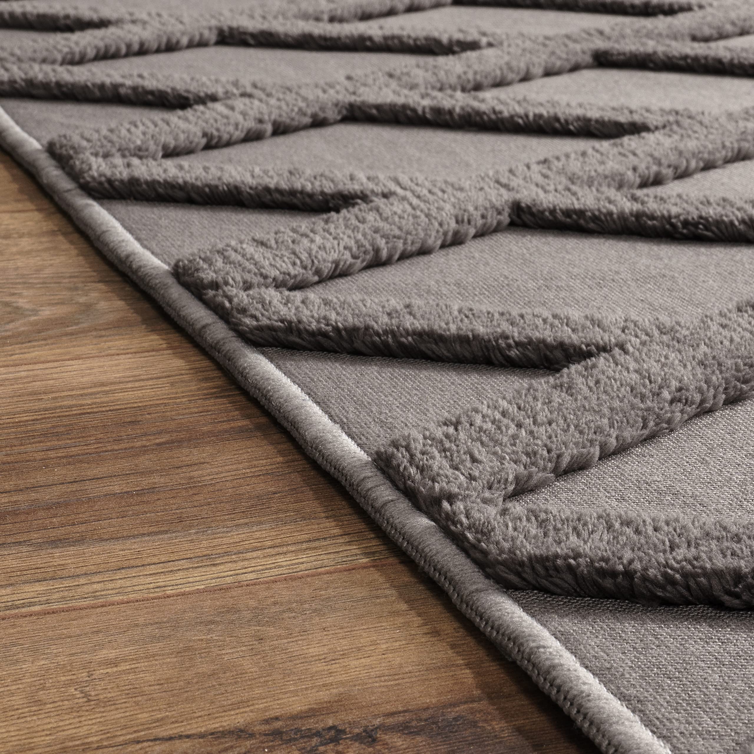 paco-home-metro-kurzflor-teppich-160x220-cm-anthrazit-rauten-3d image 3