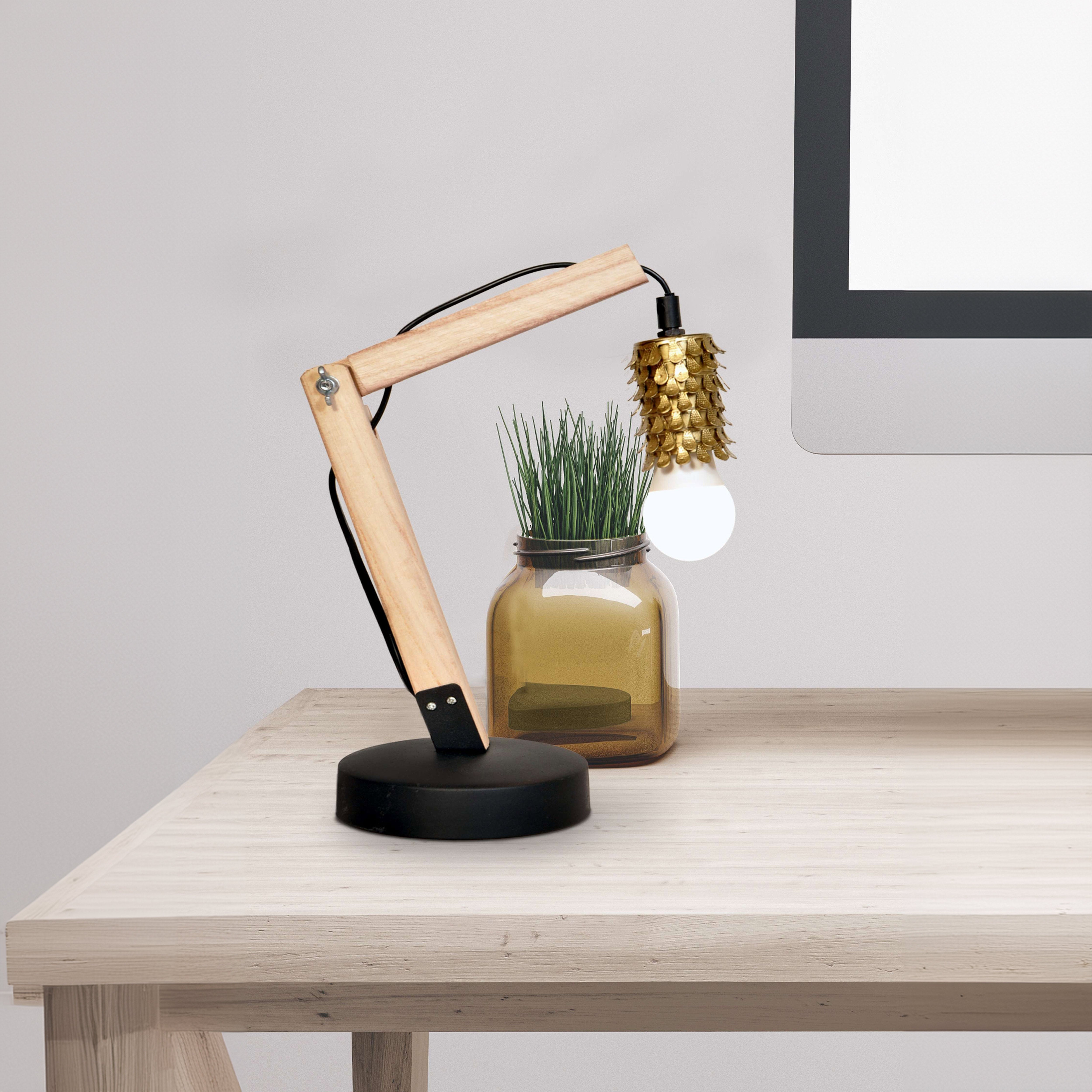 kayoom-tischlampe-rossa-iv-holz-metall-kombination-e27-zeitloses-design image 2