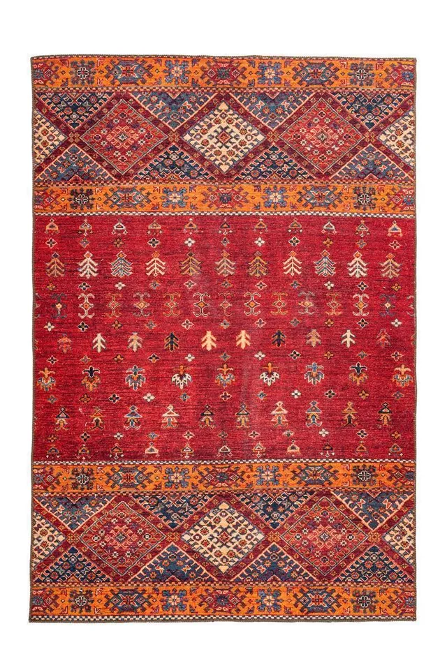 kayoom-faye-225-geprinteter-flachflorteppich-orientalischer-vintage-stil-verwasc image 1
