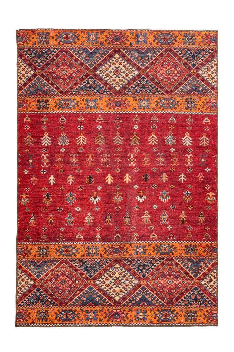 kayoom-faye-225-geprinteter-flachflorteppich-orientalischer-vintage-stil-verwasc image 1