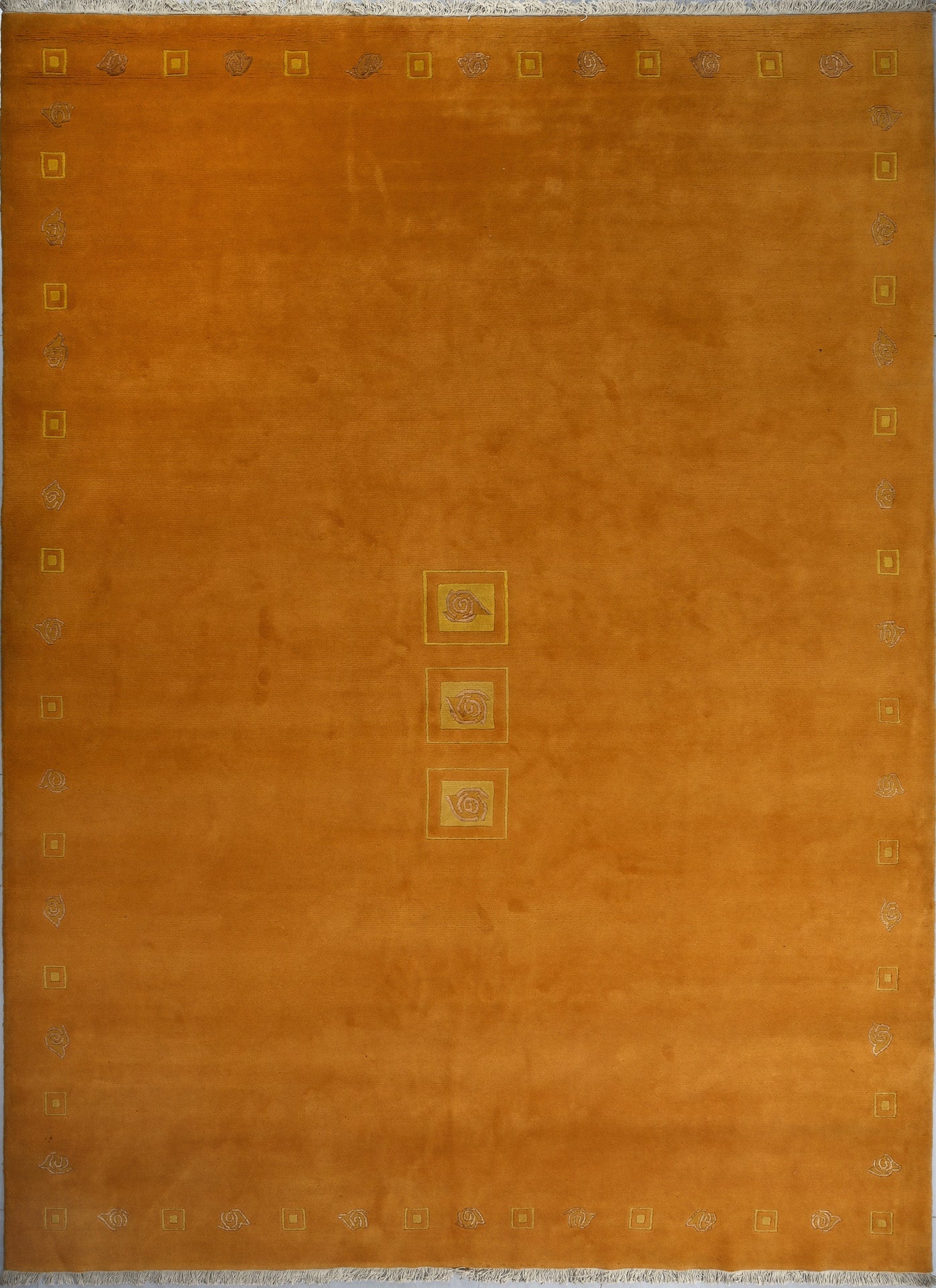 weconhome-tibeter-teppich-gold-gelb-retro-bord-re-handgekn-pft-wolle image 1