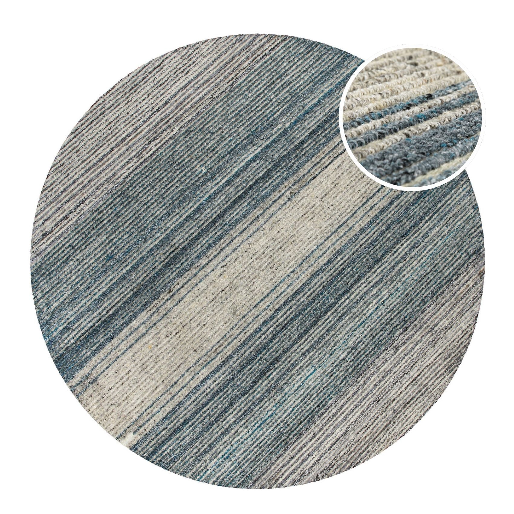 weconhome-hamptons-twentyfour-kurzflor-teppich-rund-grau-blau-meliert image 1