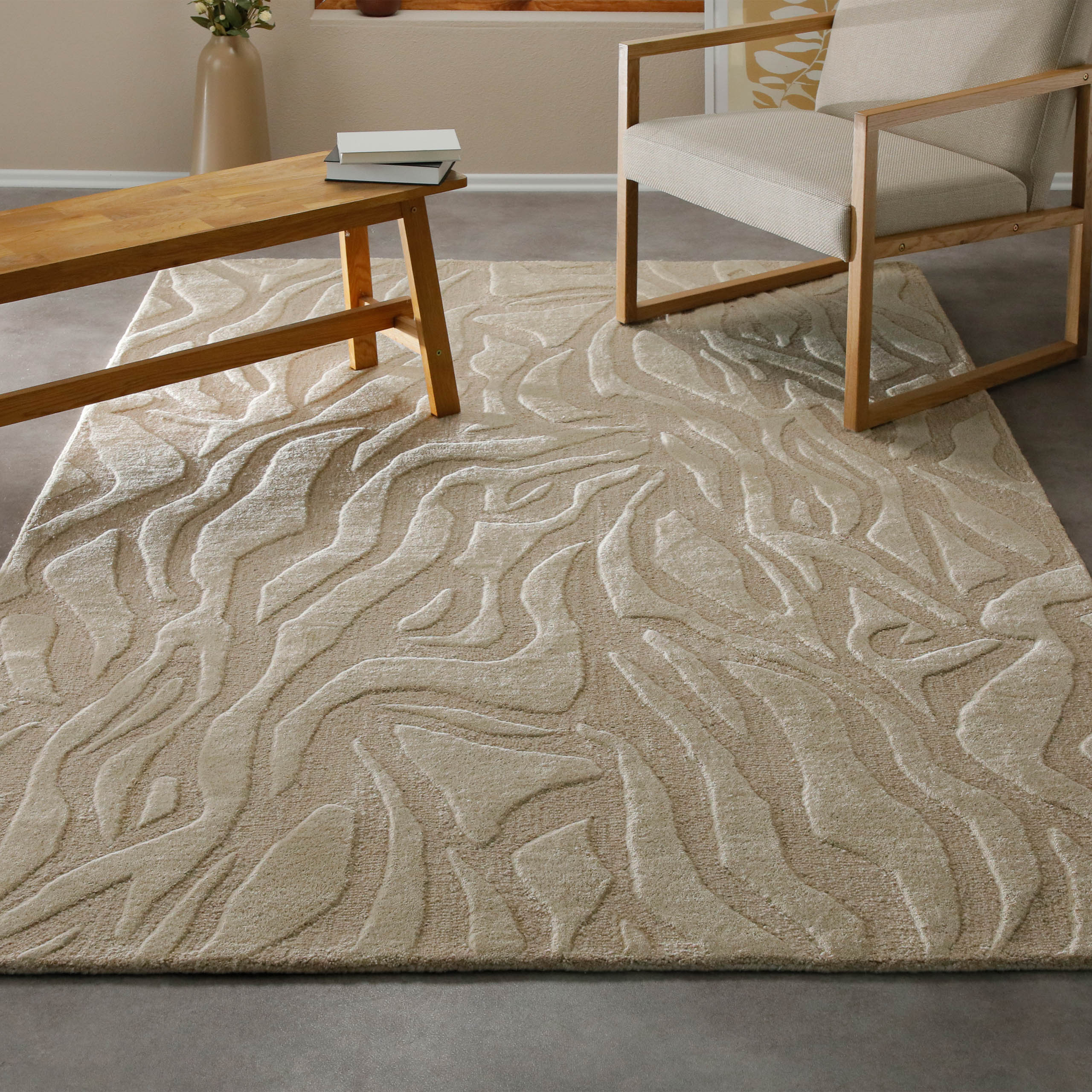 weconhome-lior-kurzflorteppich-beige-aus-schurwolle image 2