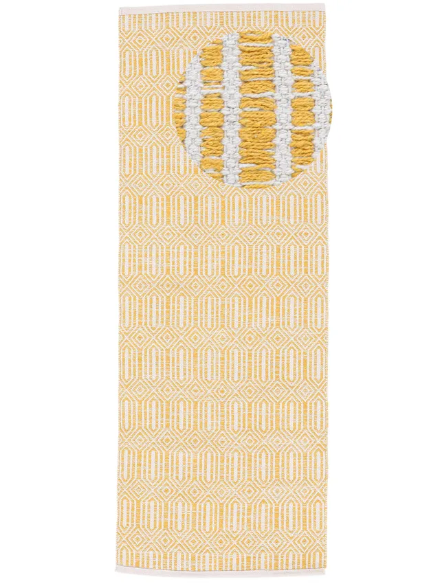 carpetfine-kelim-oregan-l-ufer-gelb-75x300-cm-flachgewebe-baumwolle image 1