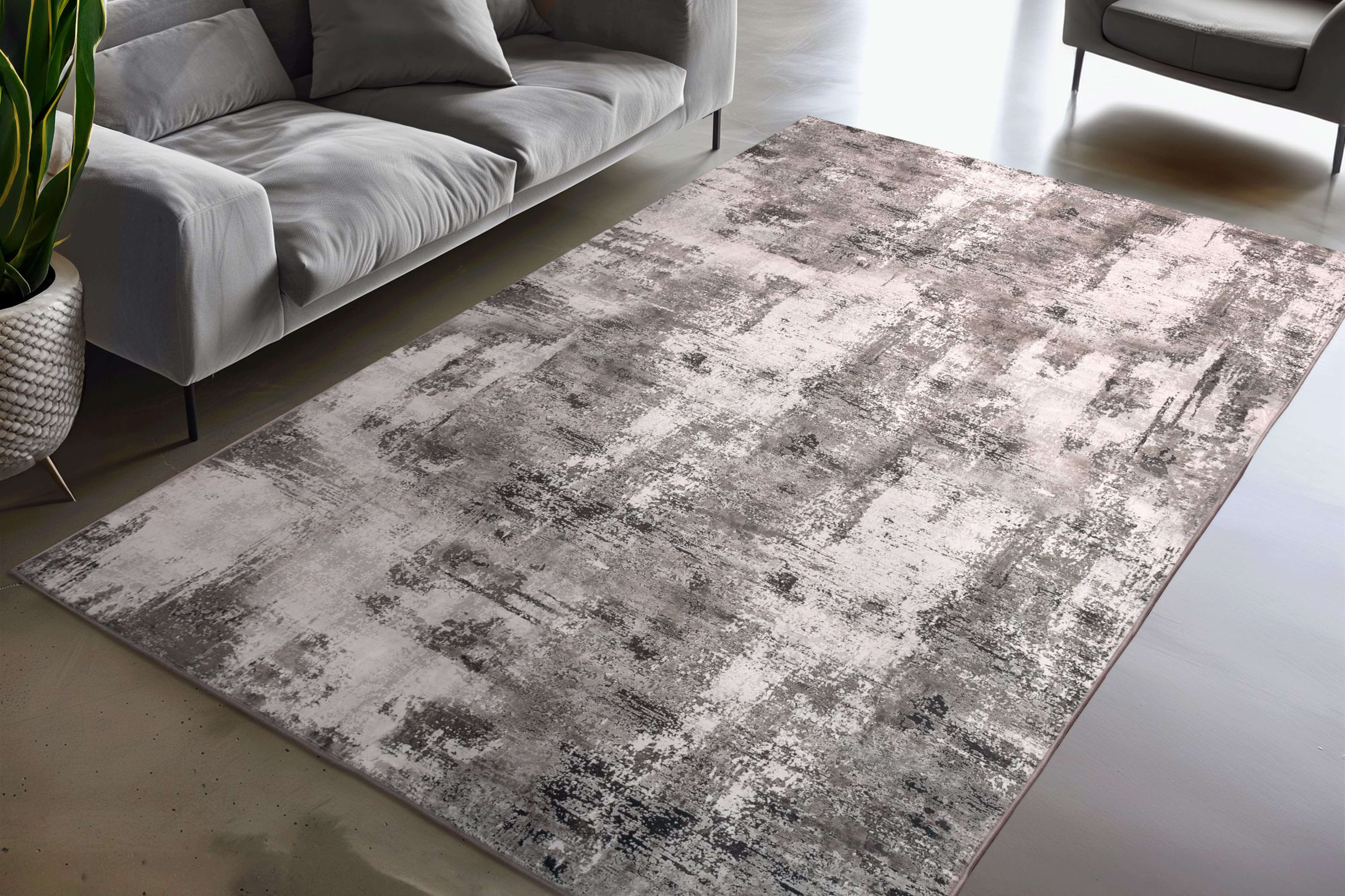 kayoom-visionary-132-taupe-kurzflorteppich-6-mm-florh-he-900-g-m-polyester-baumw image 5