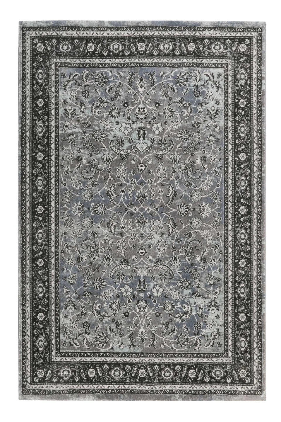 weconhome-kurzflor-teppich-oxford-grau-schwarz-blau-paisley image 1