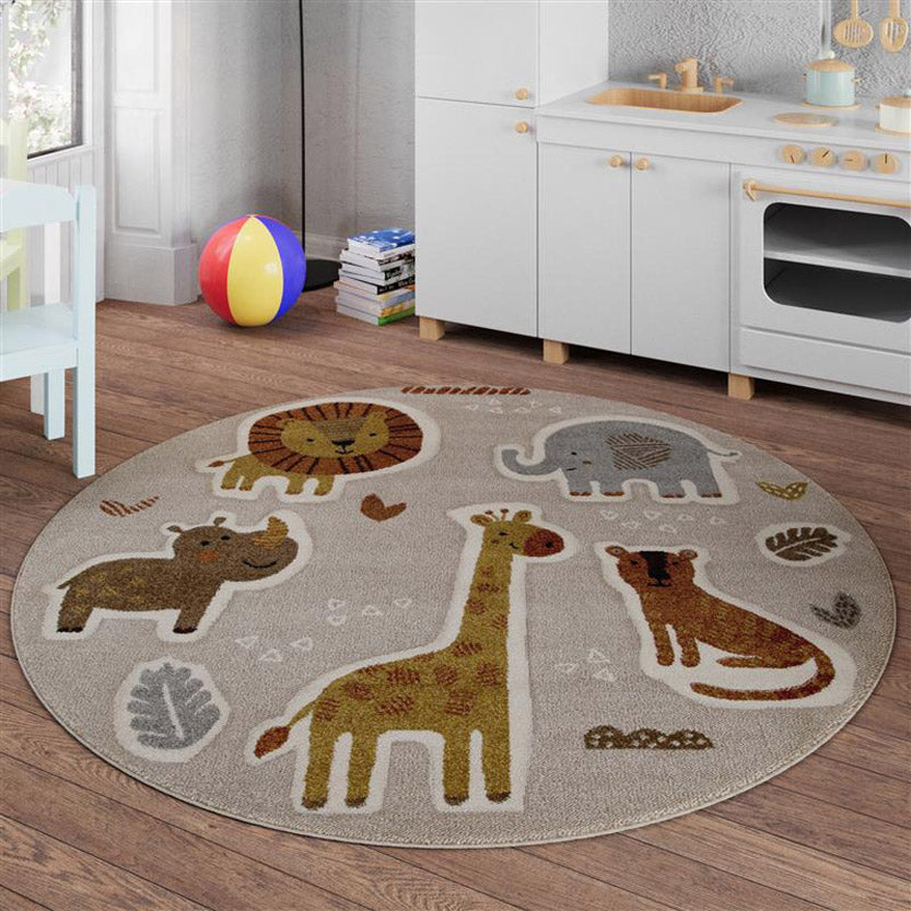 smart-kids-nala-friends-kinderteppich-rund-sand-beige-dschungel image 2
