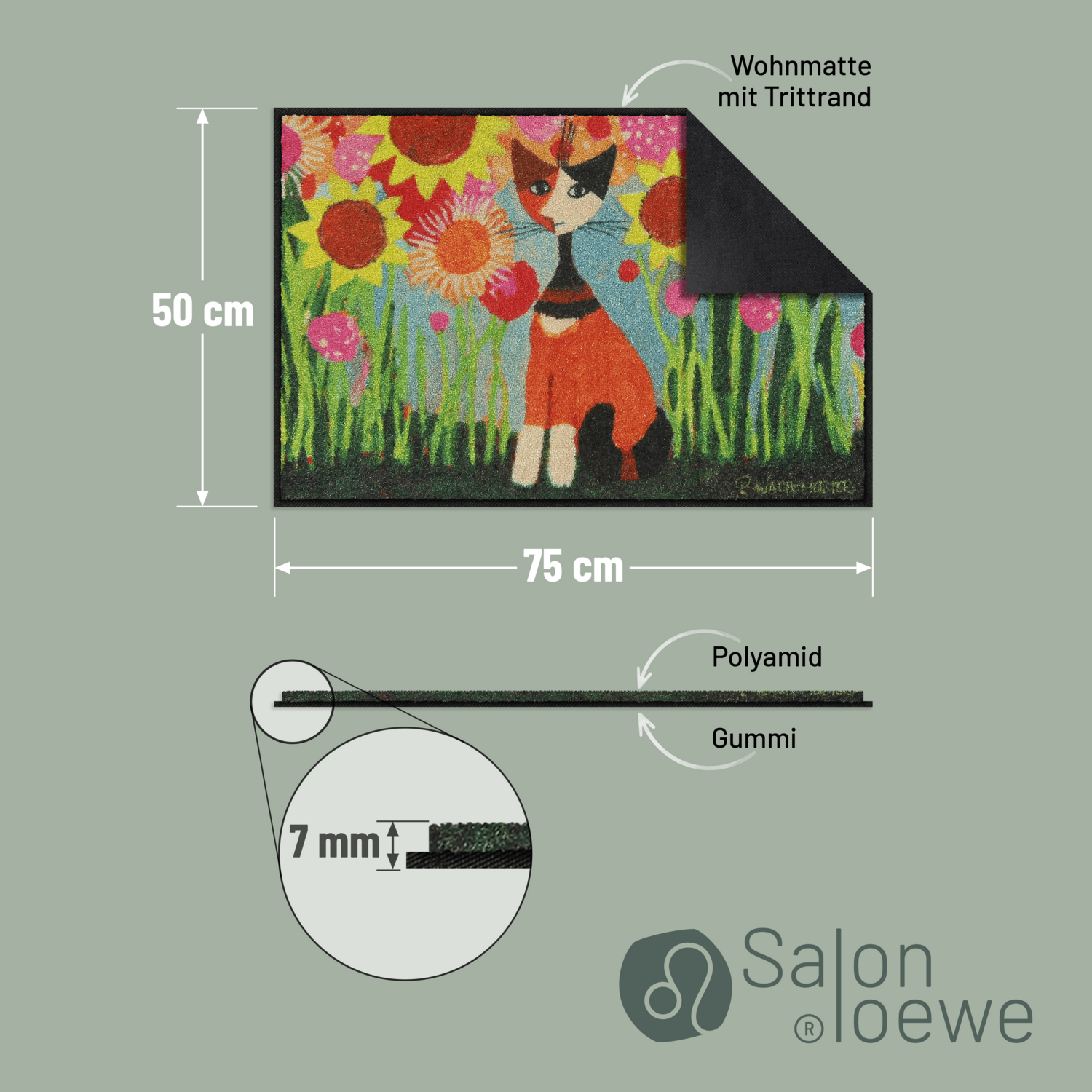 salonloewe-lili-eingangsmatte-50-x-75-cm-bunte-katzen-blumen-motiv-fu-matte-made image 4