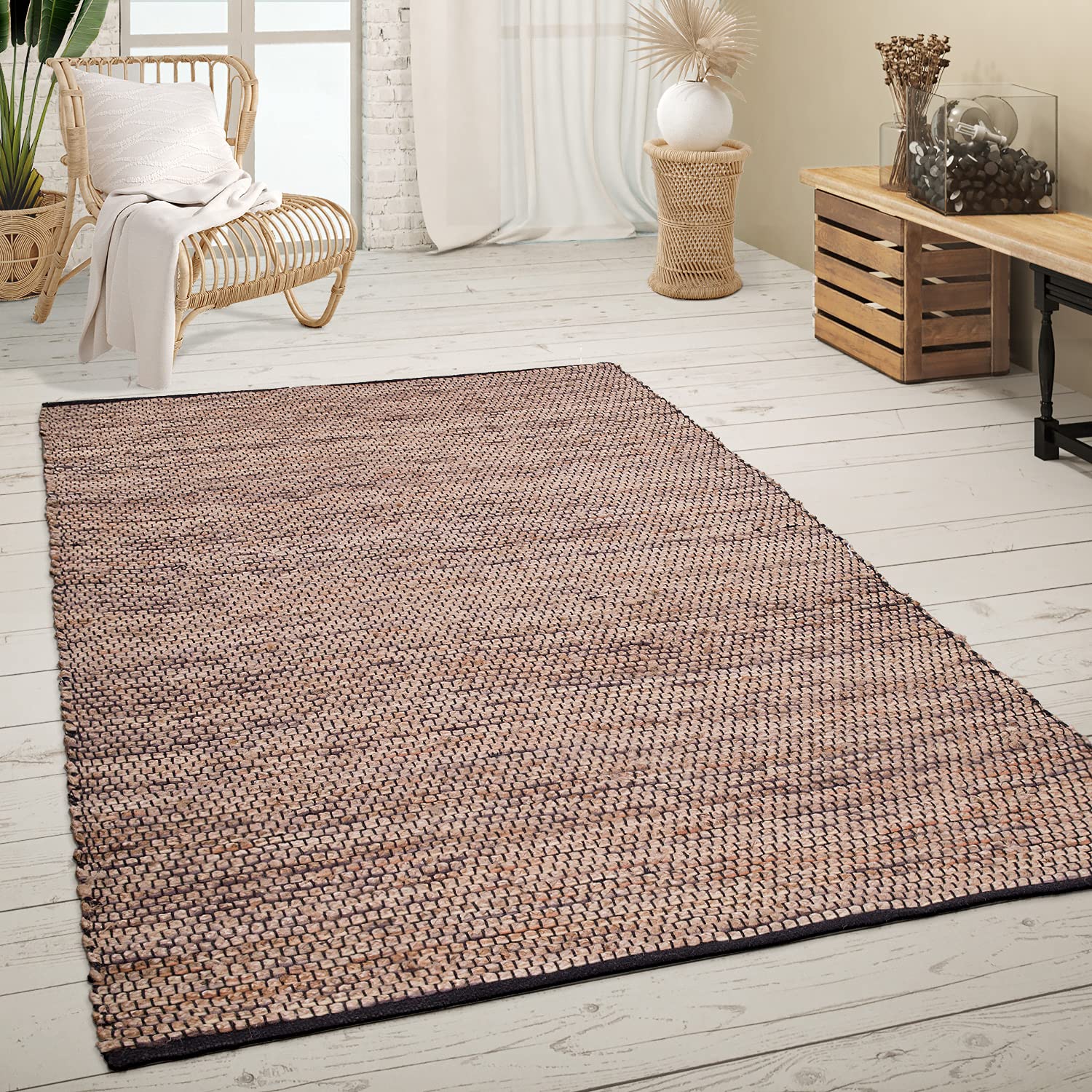 paco-home-jute-teppich-wohnzimmer-handgewebt-meliertes-ethno-muster-naturfaser-m image 6