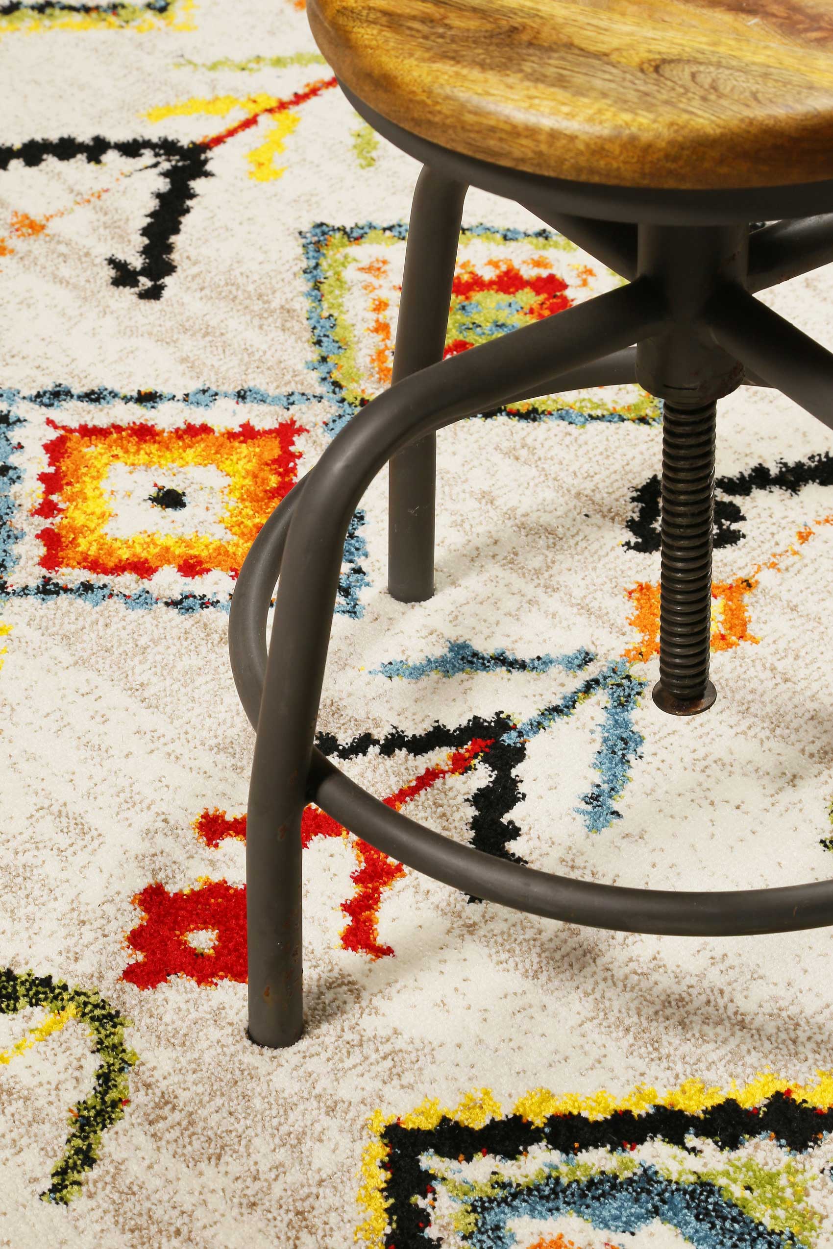 weconhome-medina-colorful-marrakesh-kurzflor-teppich-beige-bunt image 7