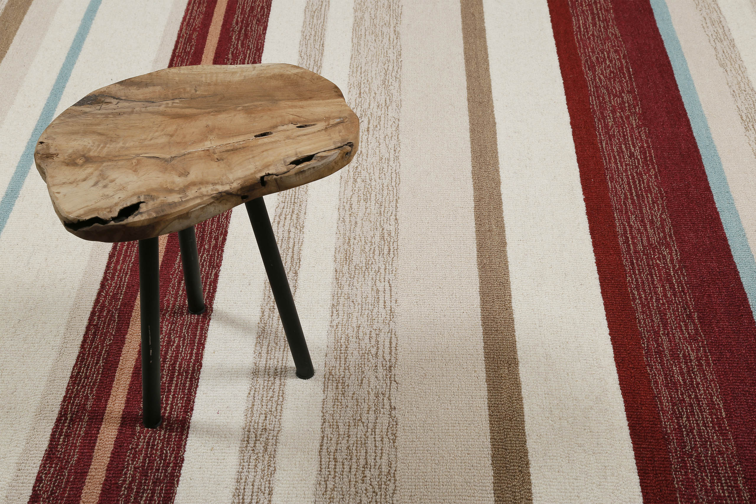 weconhome-sally-kurzflorteppich-beige-multi-streifen-aus-schurwolle image 7