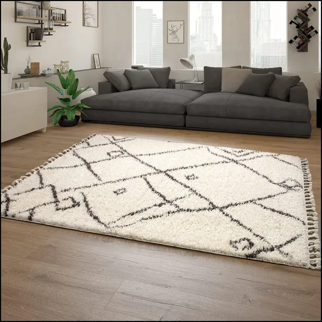 paco-home-shaggy-skandi-langflor-teppich-60x100-cm-creme-2-mit-fransen image 1