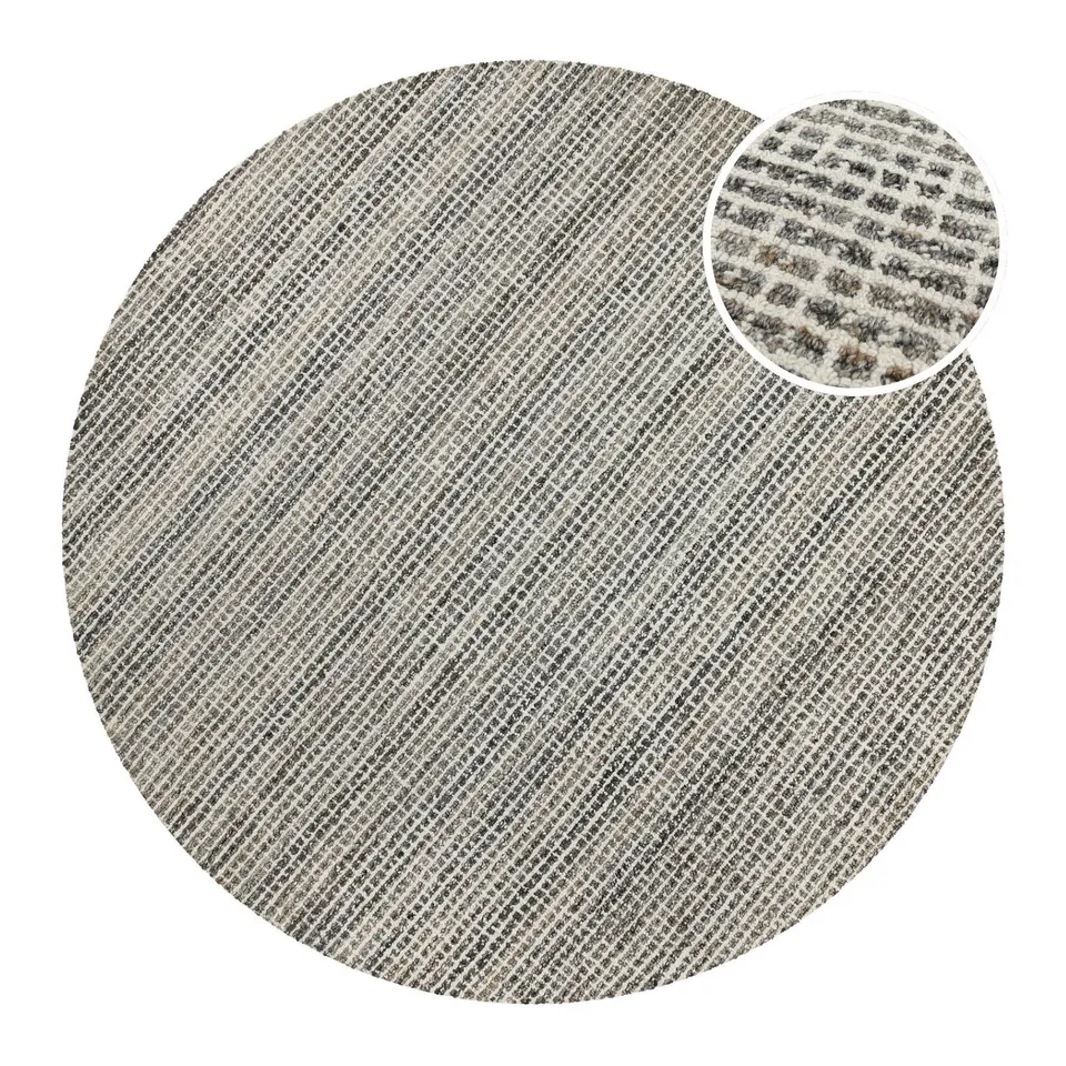 weconhome-hamptons-fourteen-kurzflor-teppich-rund-grau-braun-meliert image 1