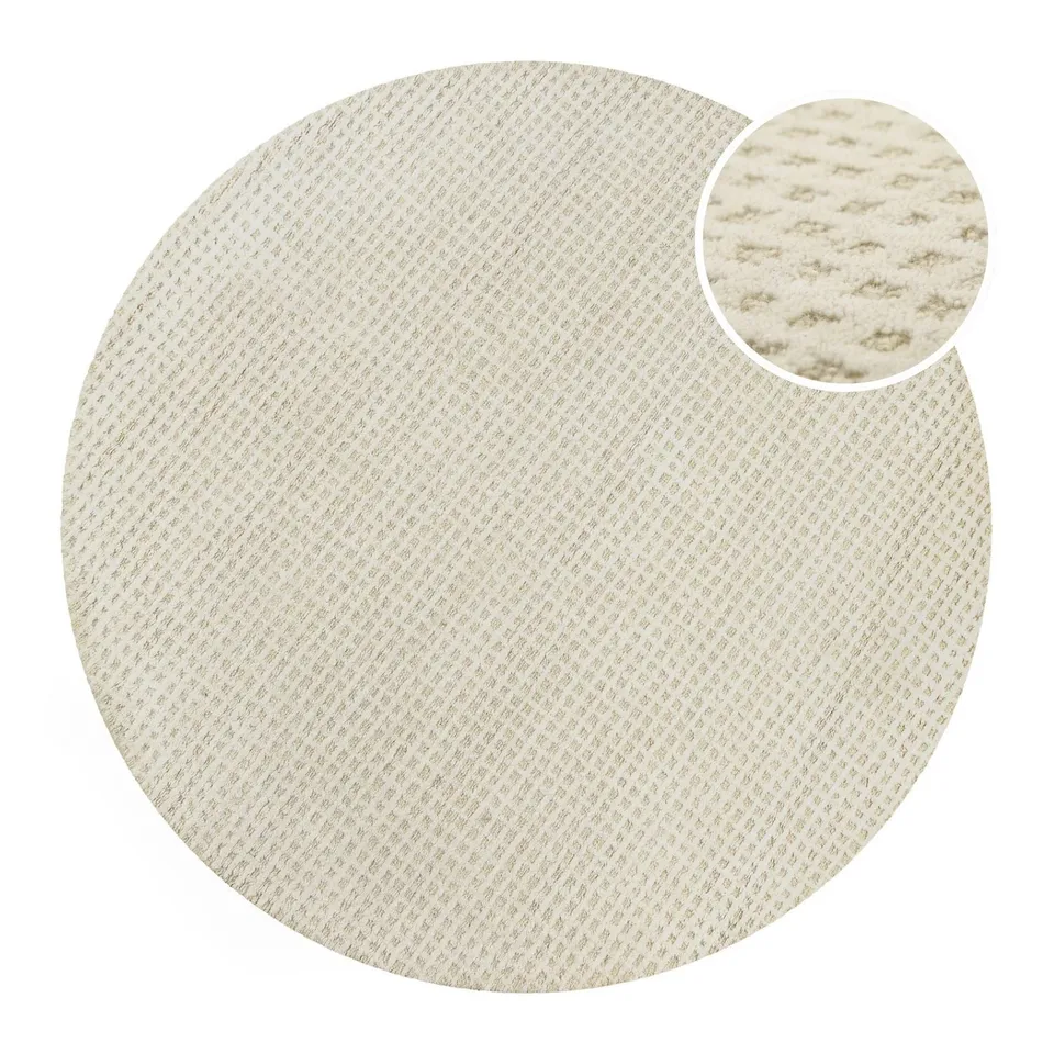 weconhome-hamptons-thirty-kurzflor-teppich-rund-creme-wei image 1