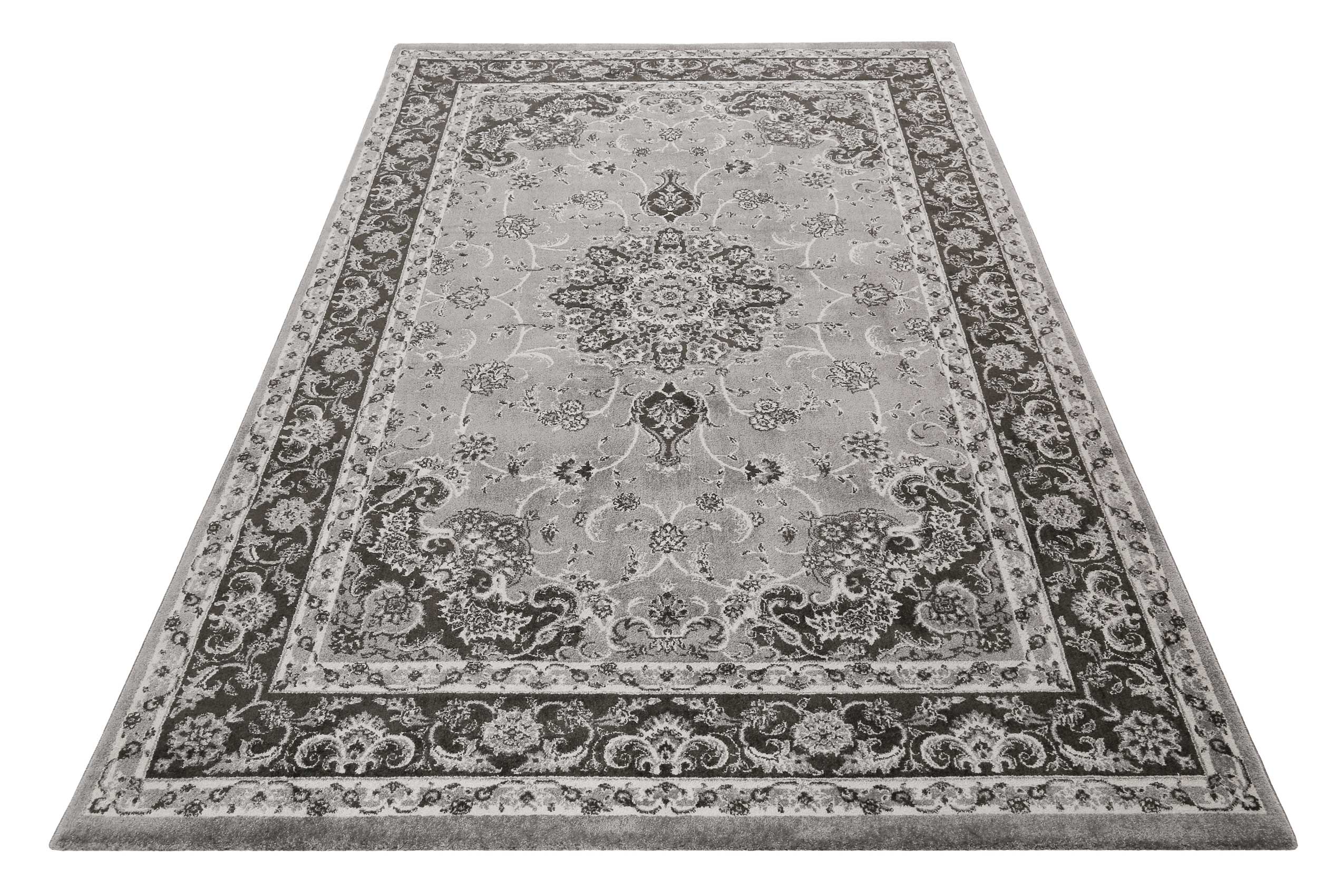 weconhome-kurzflor-teppich-bristol-grau-anthrazit-vintage-orient-look-gewebt image 2
