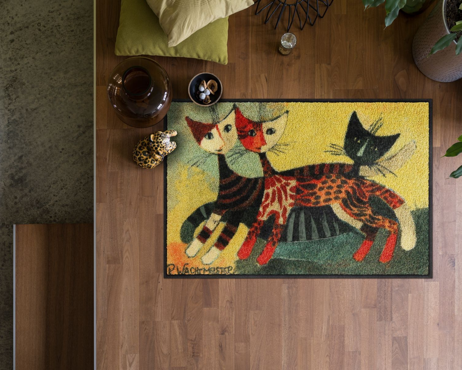 salonloewe-three-sisters-eingangsmatte-50-x-75-cm-waschbare-fu-matte-mit-katzenm image 2