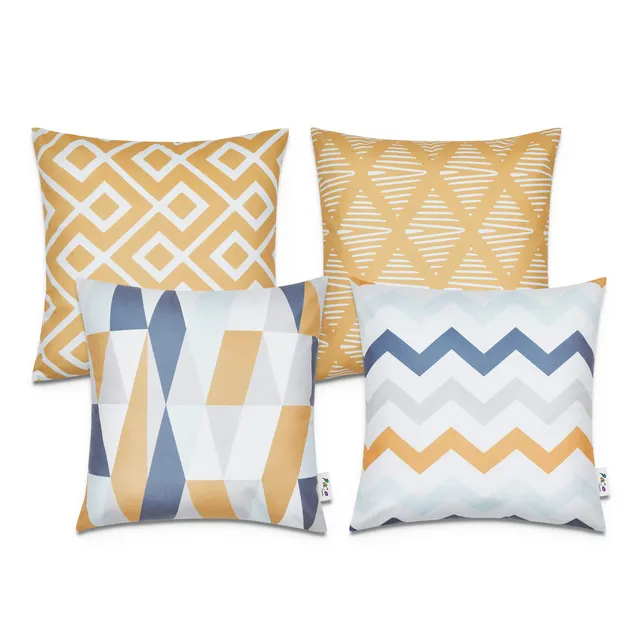paco-home-kissenbezug-gelb-geometrisch-4er-set-modern image 1