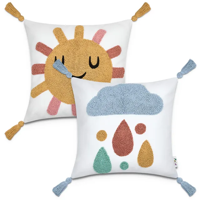 paco-home-2er-set-kissenbez-ge-45x45-cm-sonne-wolken-kinderzimmer-deko image 1
