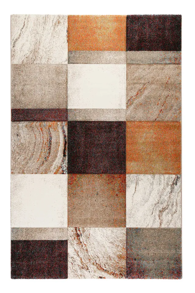 weconhome-mirage-walkman-kurzflor-teppich-beige-taupe-orange image 1