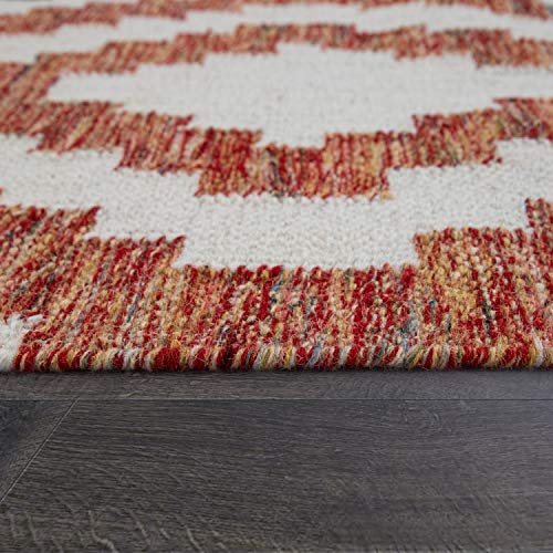 paco-home-skandi-kilim-wolle-rot-schwarz-140x200-cm image 6