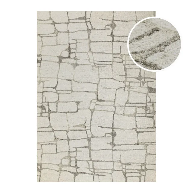 weconhome-hamptons-twelve-kurzflor-teppich-creme-wei-handgetuftet-schurwolle image 1