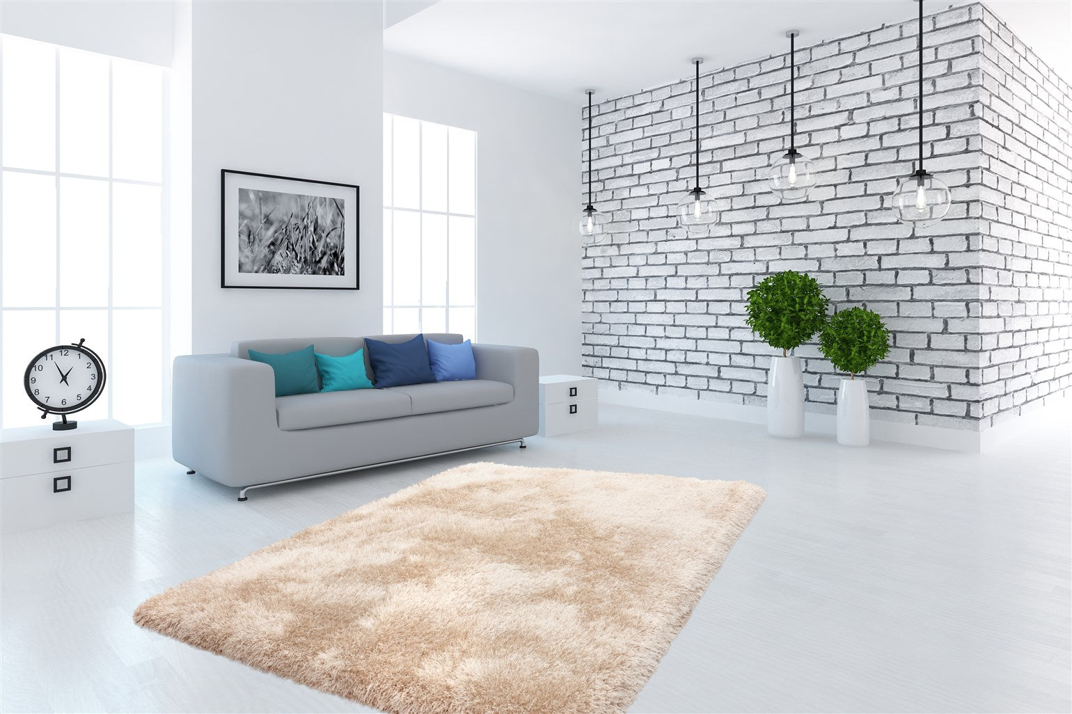 kayoom-cosy-210-hochflorteppich-champagner image 3