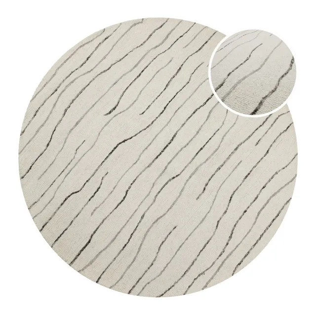 weconhome-hamptons-eleven-kurzflor-teppich-rund-creme-wei-aus-100-schurwolle-han image 1