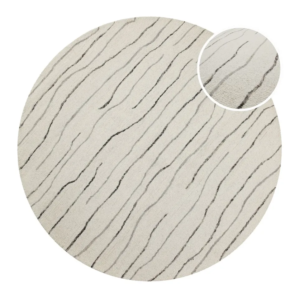 weconhome-hamptons-eleven-kurzflor-teppich-rund-creme-wei-aus-100-schurwolle-han image 1