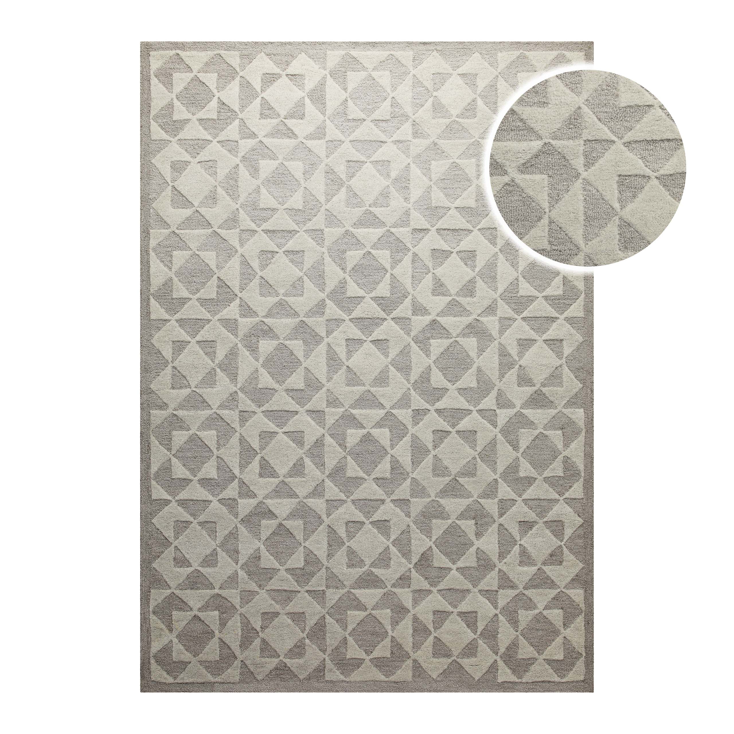 weconhome-downtown-kurzflorteppich-taupe-grau-handgetuftet image 1