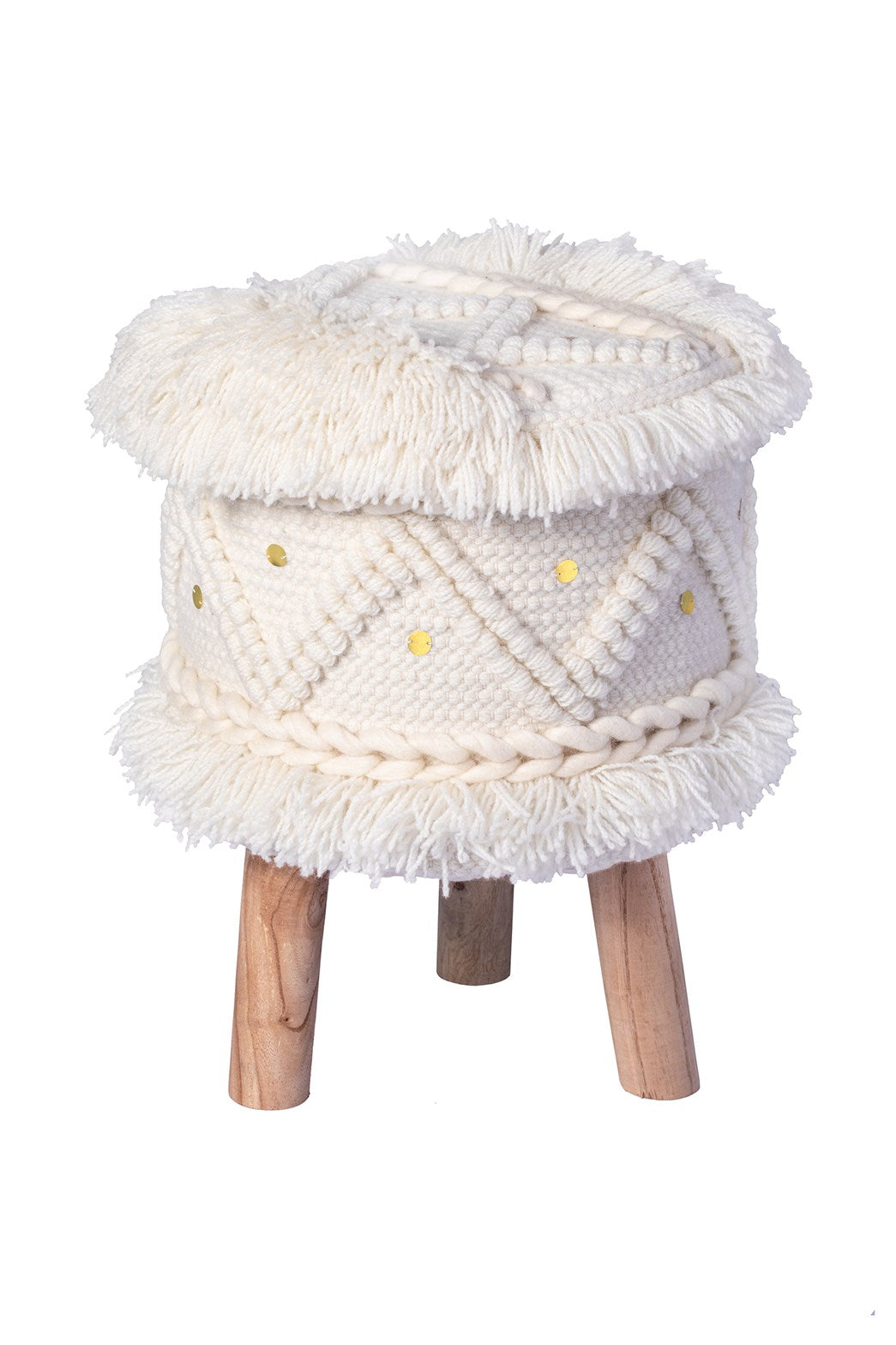 kayoom-hocker-bohist-525-mit-fransen-und-quasten image 1