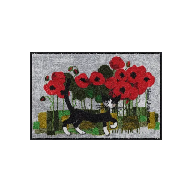 salonloewe-poppywalk-eingangsmatte-50-x-75-cm-katze-mit-mohnblumen image 1