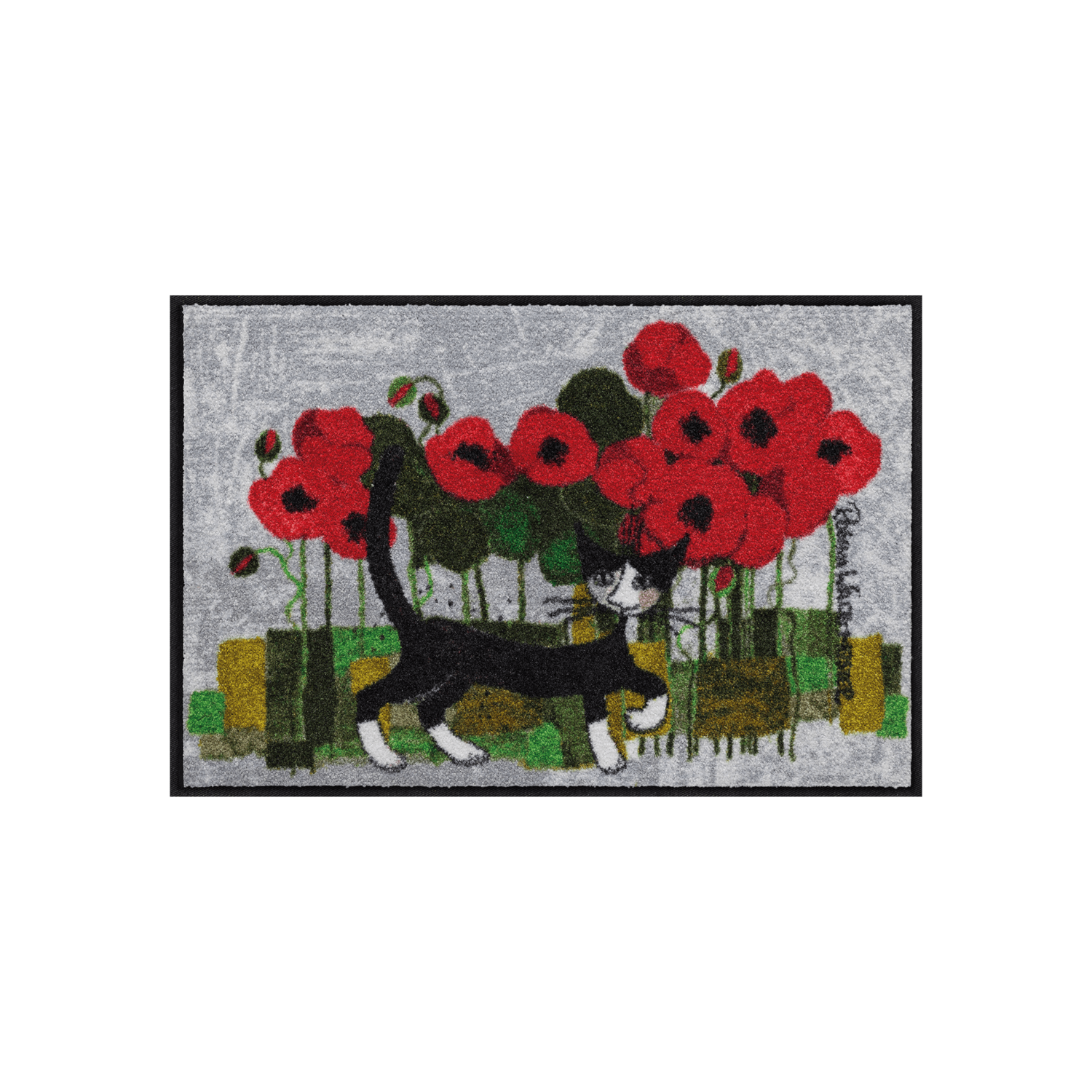 salonloewe-poppywalk-eingangsmatte-50-x-75-cm-katze-mit-mohnblumen image 1
