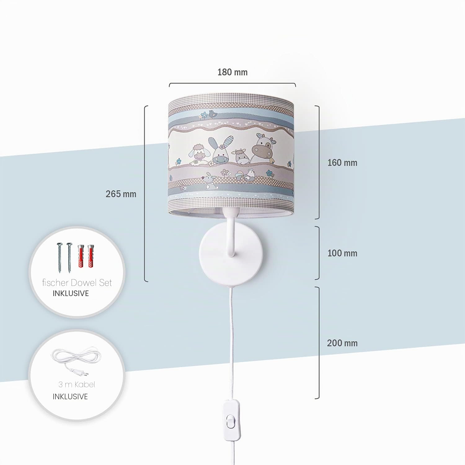 paco-home-volta-kinder-wandleuchte-e14-feuerwehr-stra-e-stoffschirm-mit-stecker image 3
