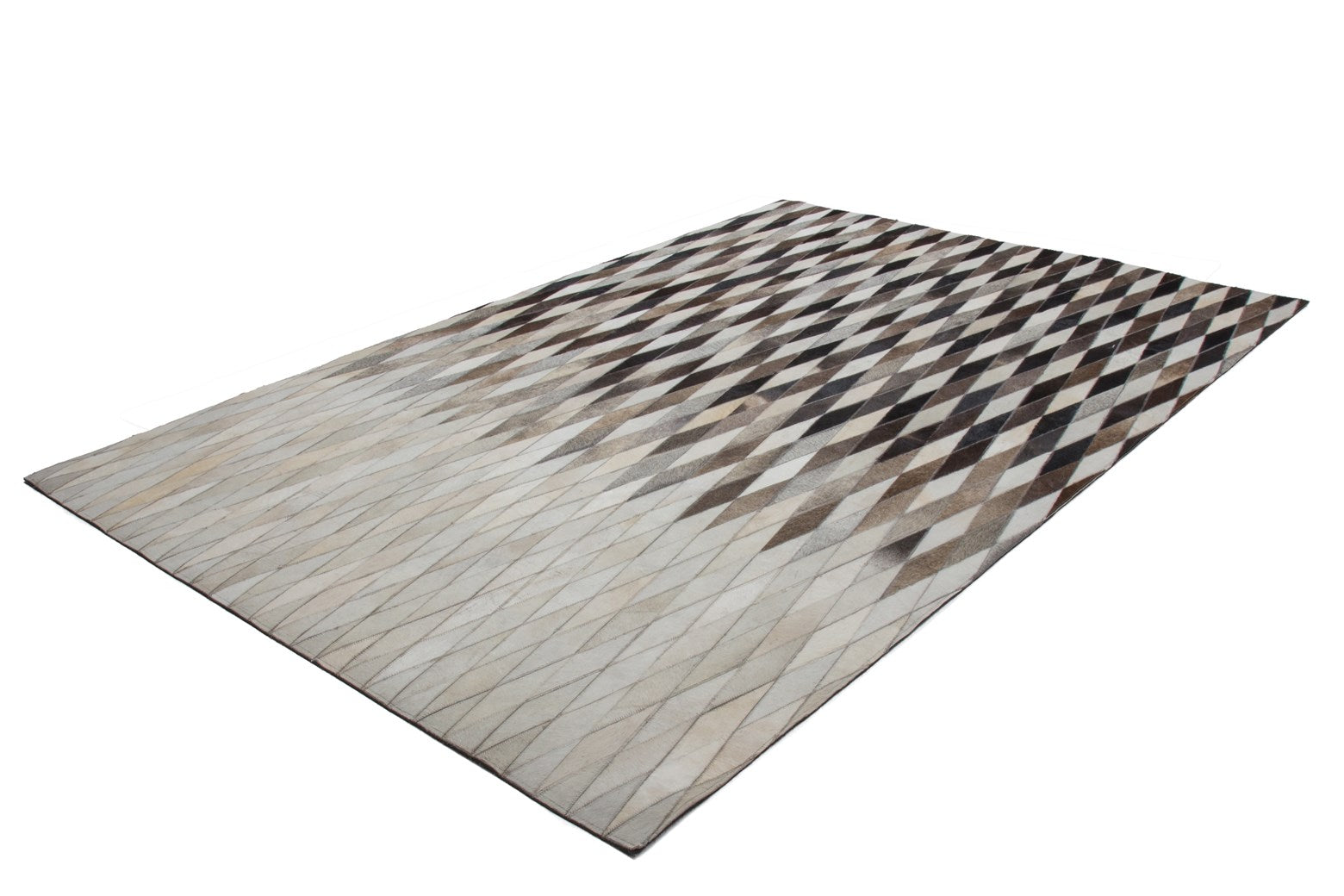 kayoom-lavish-510-echter-lederteppich-als-handgefertigtes-unikat-rautenmuster-au image 2