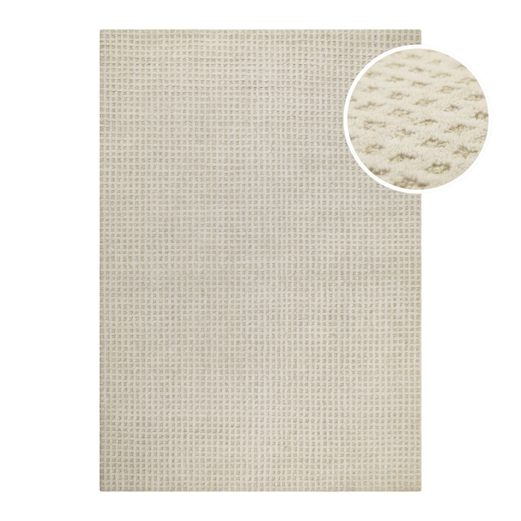 weconhome-hamptons-thirty-kurzflor-teppich-creme-wei-handgetuftet-karo-design image 1