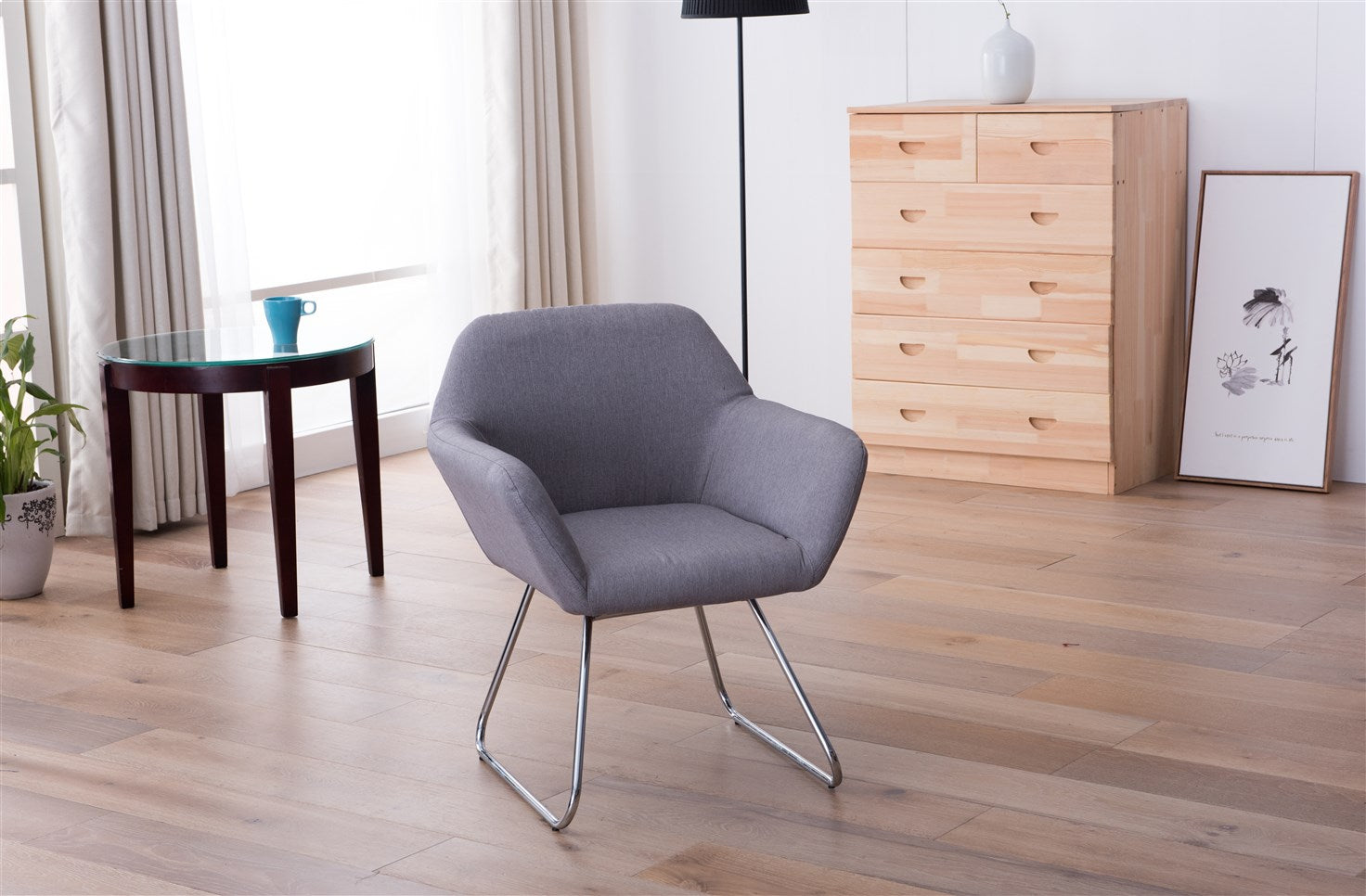 kayoom-stuhl-maxim-160-unifarbener-relaxstuhl-in-grau-mit-schaumstofff-llung-und image 2