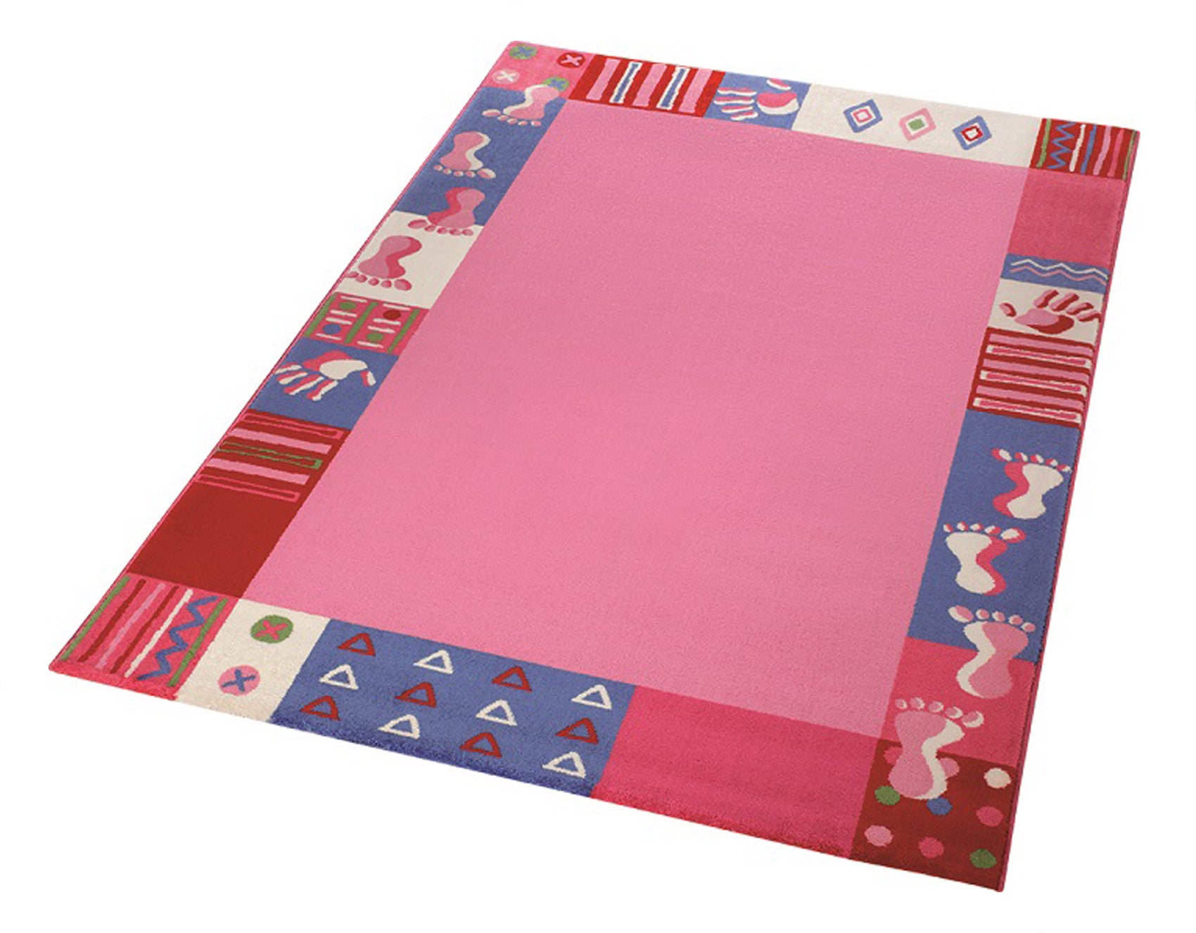 weconhome-hand-feet-kinderteppich-rosa-pink-patchwork image 2