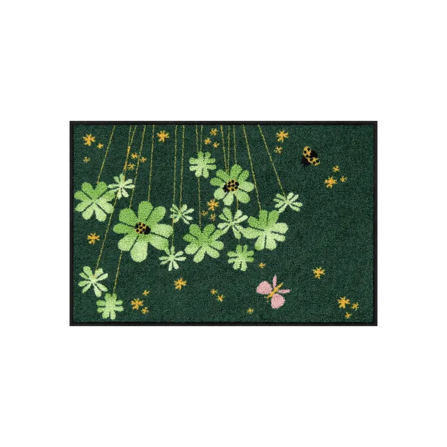salonloewe-lucky-time-eingangsmatte-50-x-75-cm-kleeblatt-design-dunkelgr-n-polya image 1