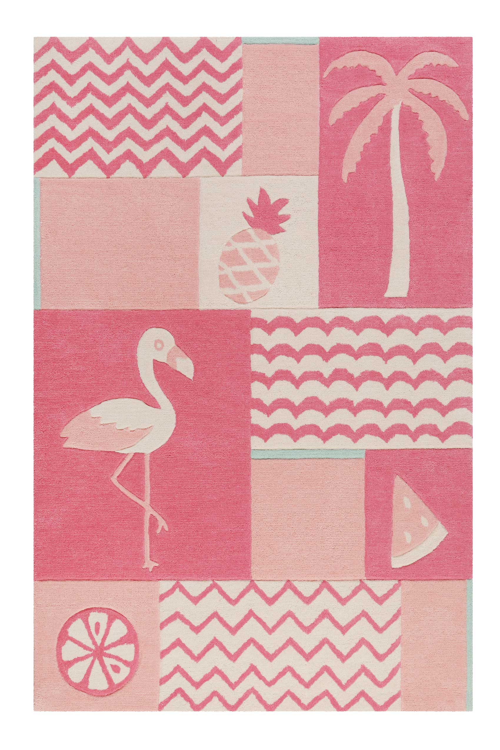 smart-kids-fruity-flamingo-kinderteppich-rosa-handgetuftet image 1