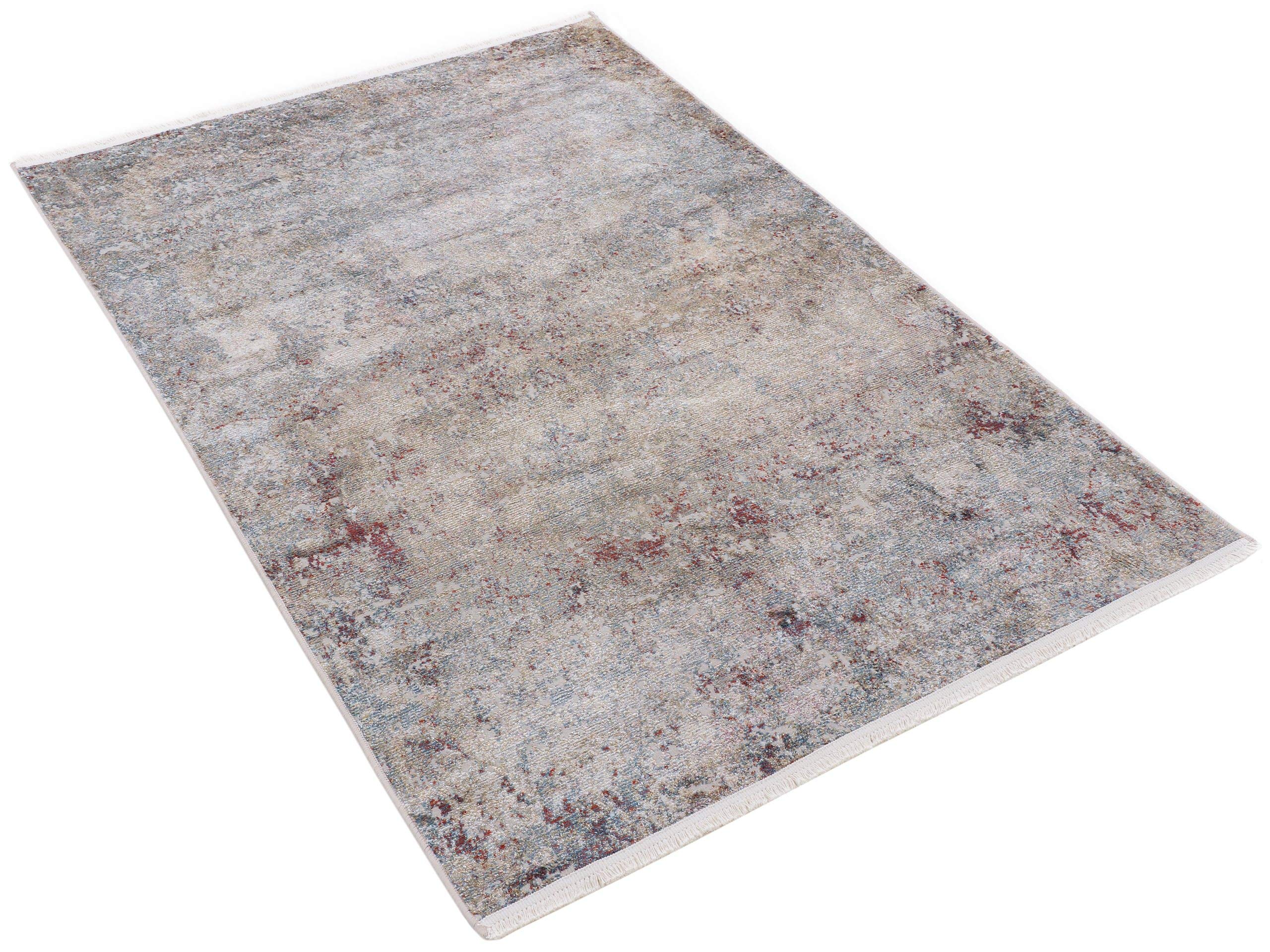 carpetfine-vintage-teppich-stains-beige-80x150-cm-rechteckig-aus-viskose-polyest image 2