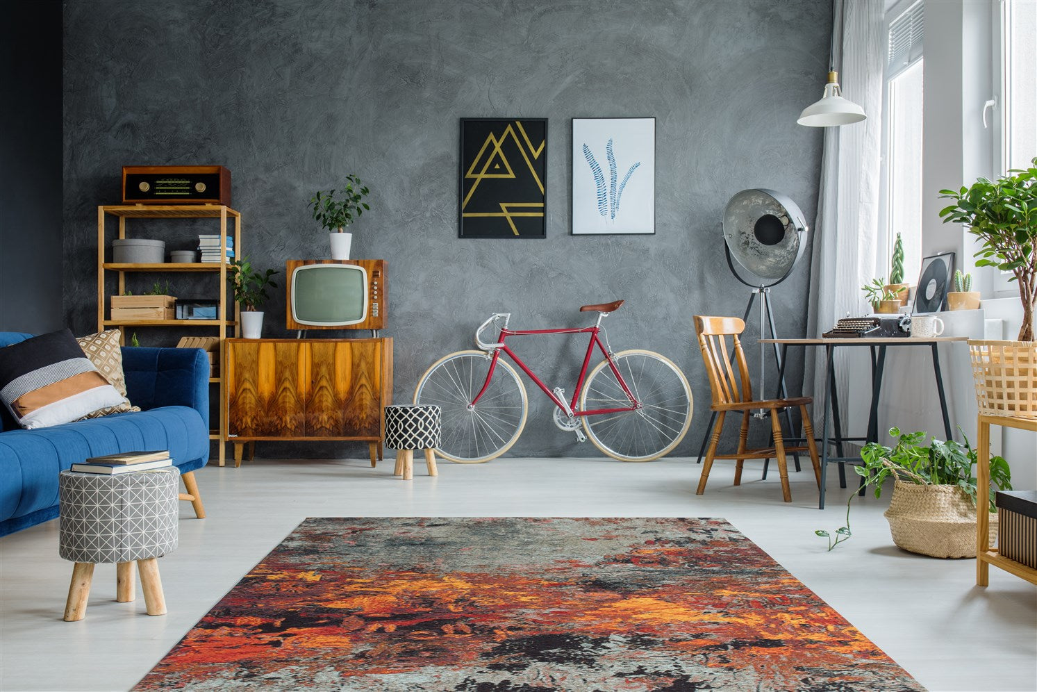 kayoom-blaze-425-jacquard-teppich-moderner-vintage-charakter-bunte-farben-flachf image 2