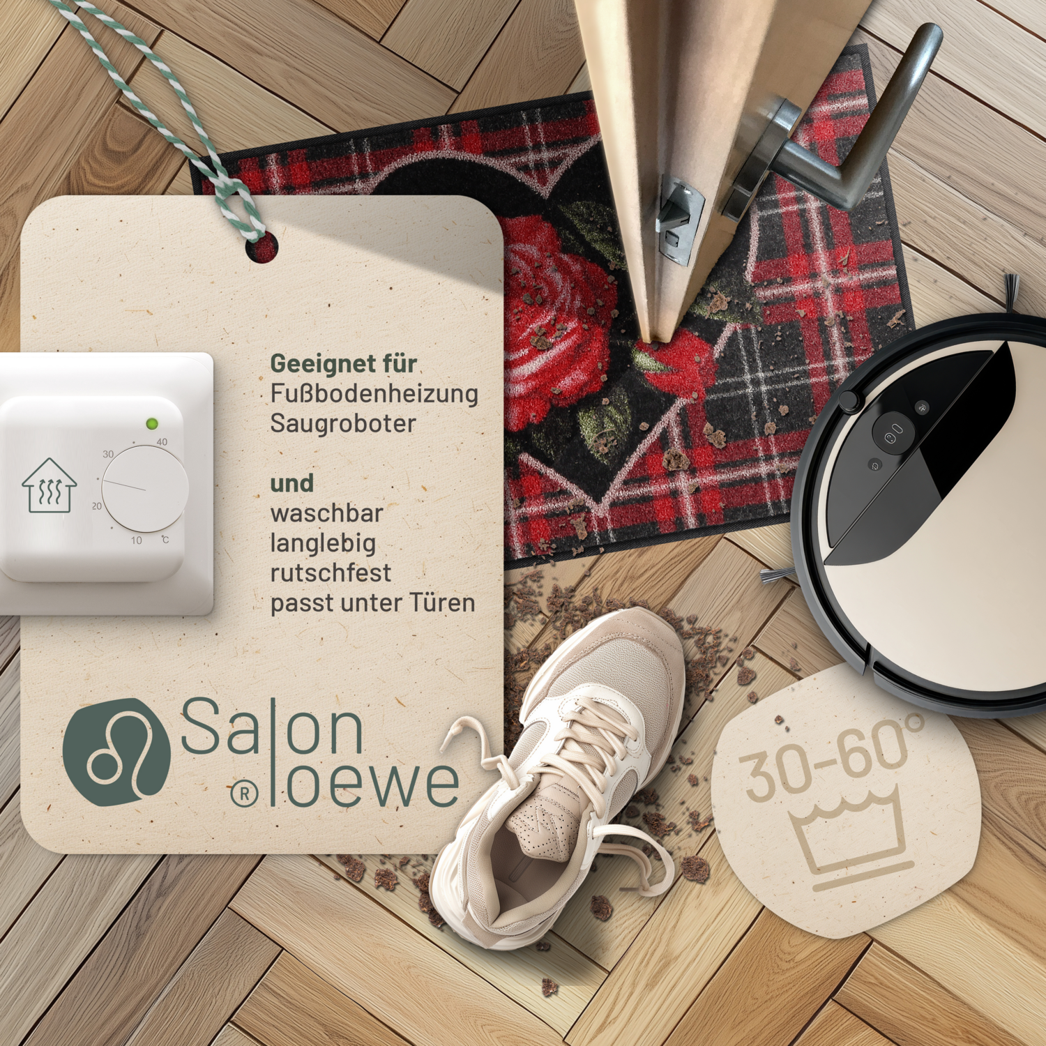 salonloewe-english-rose-black-eingangsmatte-50-x-75-cm-polyamid-rutschfest-wasch image 3