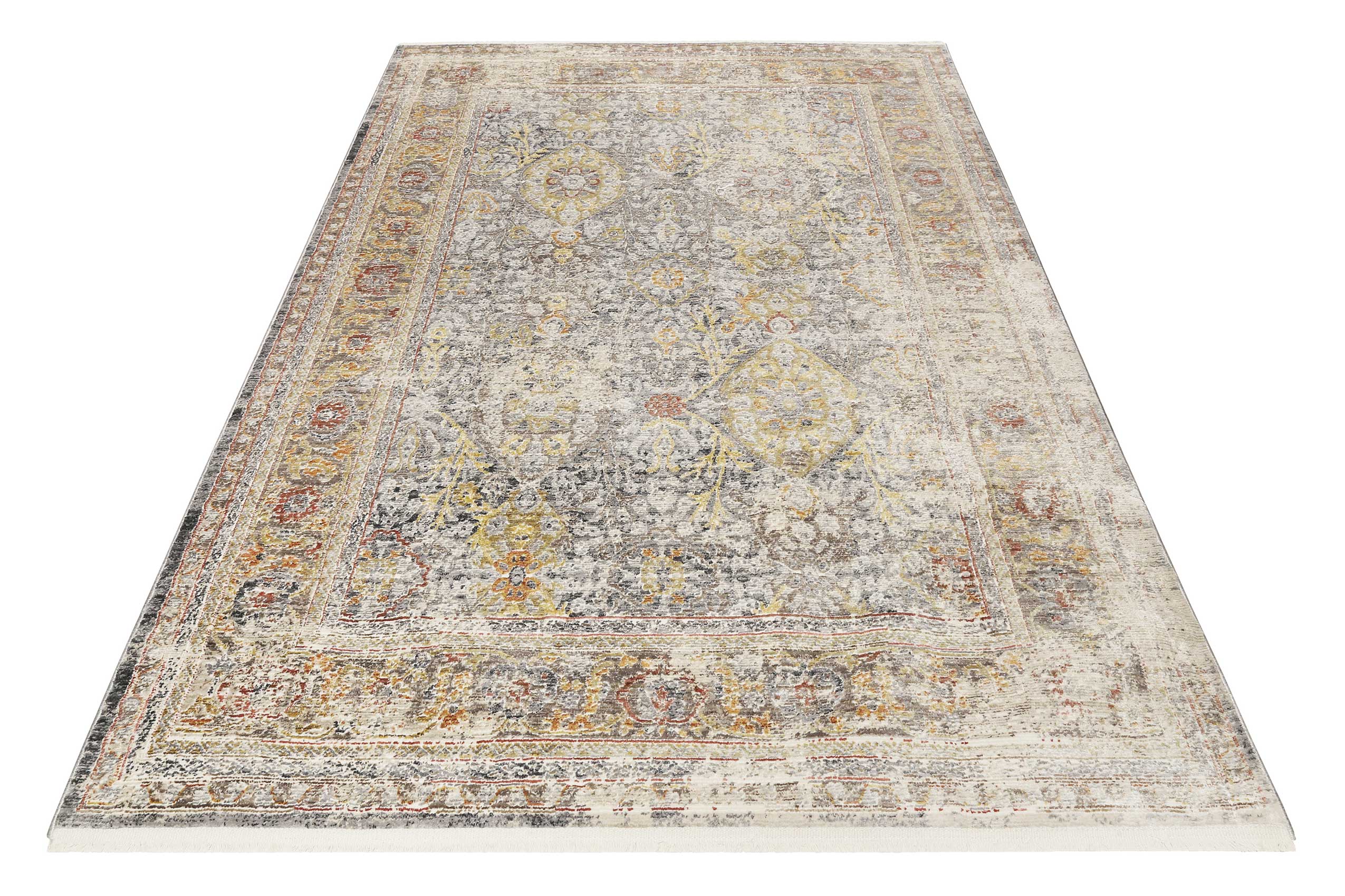 weconhome-soho-fashion-vintage-teppich-kurzflor-grau-gelb-eckig-wh-24052-110 image 2