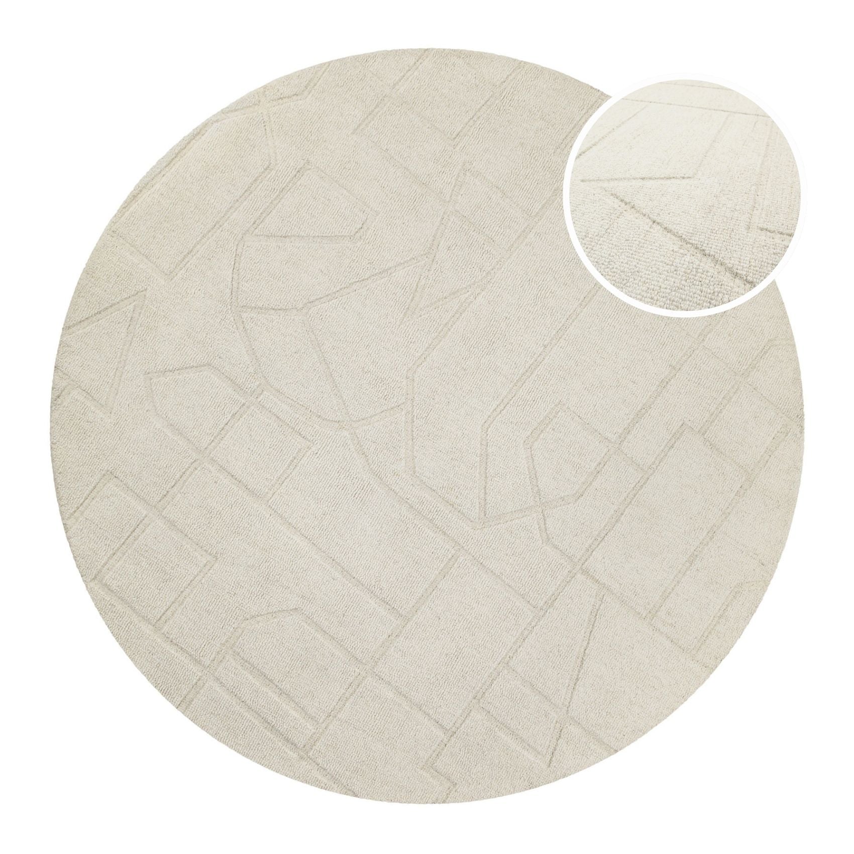 weconhome-hamptons-twentyeight-kurzflor-teppich-rund-creme-wei-handgetuftet-synt image 1
