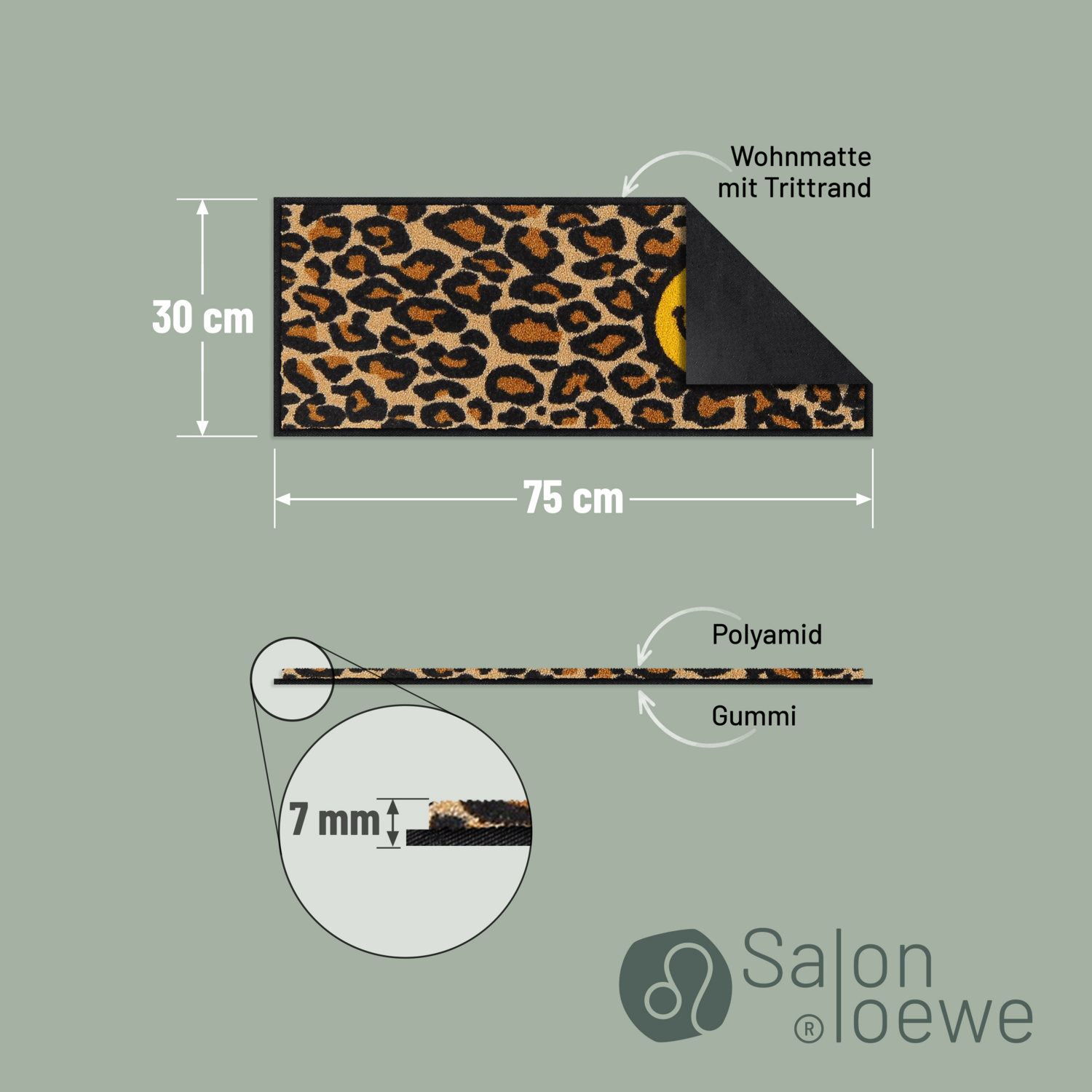 salonloewe-smile-leo-yellow-minimatte-30-x-75-cm-leopardenmuster-mit-gelbem-smil image 4