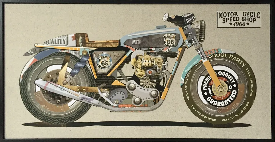 kayoom-papier-wandbild-motorrad-ii-82cm-x-42cm-vintage-pop-art-collage-mit-schwa image 1