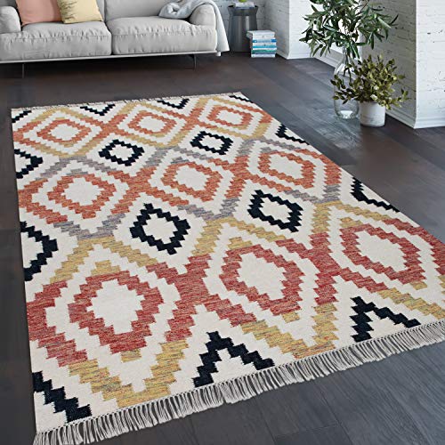 paco-home-skandi-kilim-wolle-rot-schwarz-140x200-cm image 5