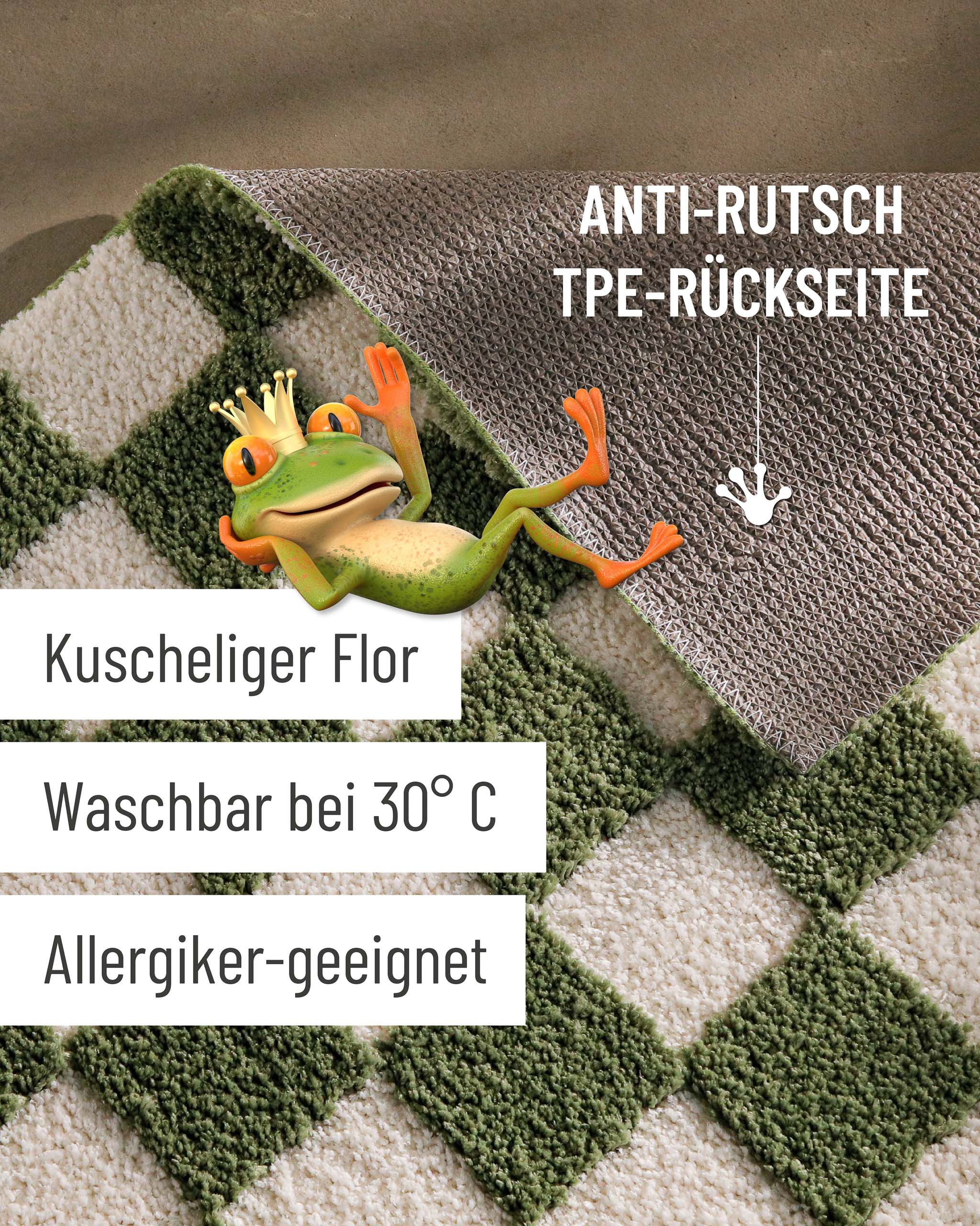 bathking-by-weconhome-badteppich-bobbi-gr-n-schachbrett-hoch-tief image 3