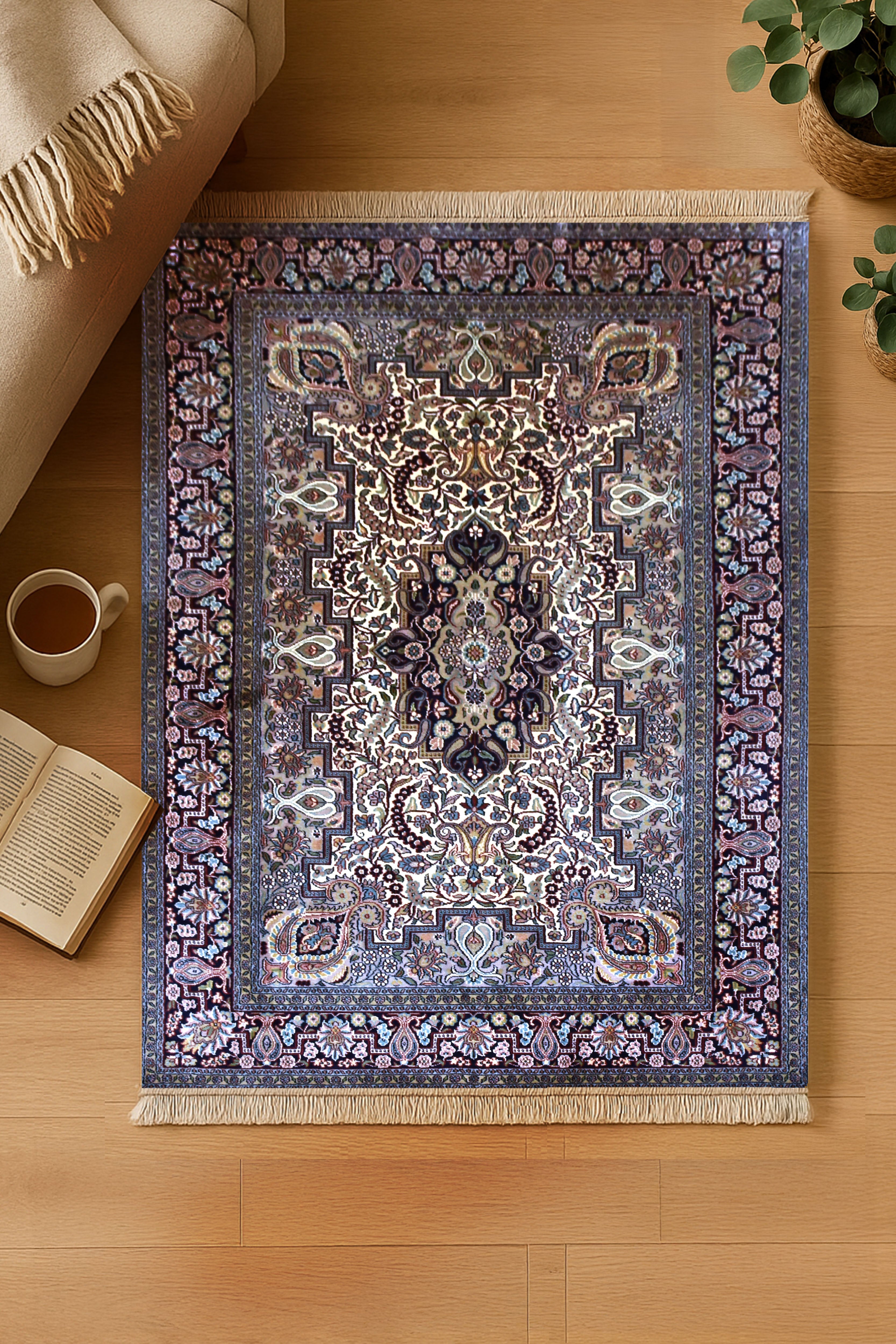 kayoom-kashan-9046-teppich-orient-design-handgewebt-123x182-cm image 3