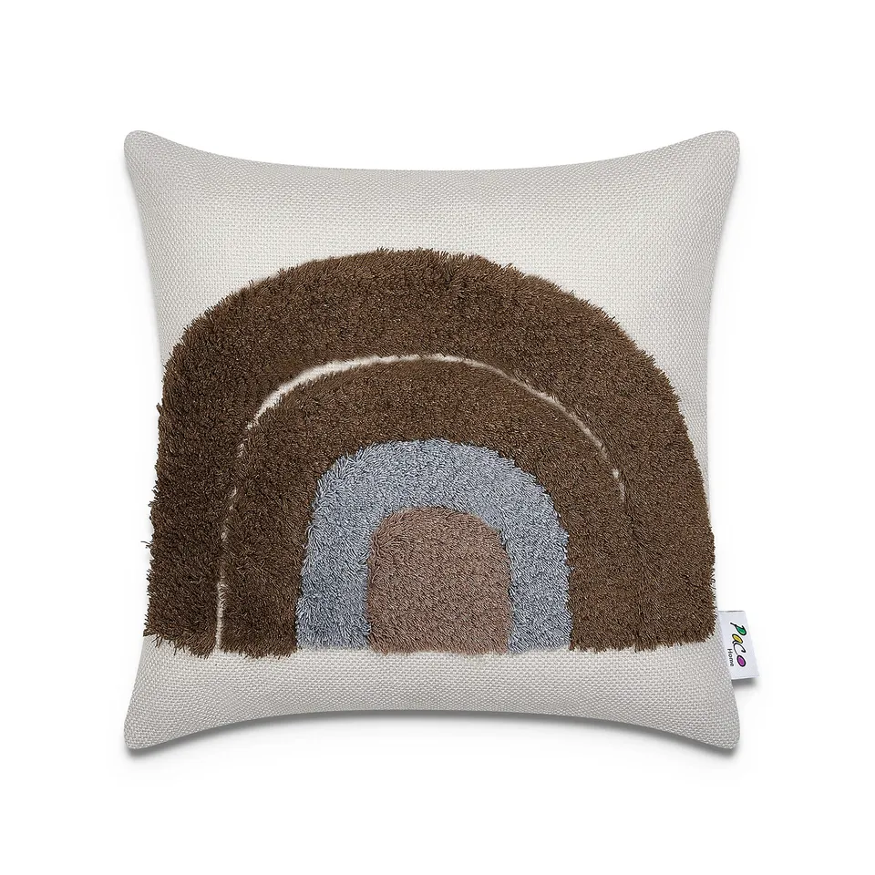 paco-home-boho-kissenbezug-mit-quastenfransen-single-braun image 1